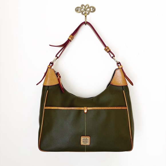 Dooney & Bourke Handbags - Dooney and Bourke Olive Green Rebecca Pebble Grain Hobo Bag